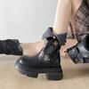 Brown Retro Thick-soled Thick-heeled Martin Boots Women's 2025 New Summer British Style Thin Low-tube Knight Boots