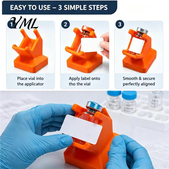 Bottle Labeling Assistant 1/2Pcs Vial Label Applicator Tool for 3ML/10ML Vials, Positioning Alignment Adhesive Tool, Sticker Application Tilted