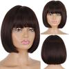 LISI HAIR Короткий парик Боб с челкой для женщин Синтетические парики Боб Черный парик для вечеринки Ежедневное использование Длина до плеч Косплей Красочный парик