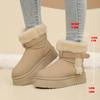 New Fluffy Rabbit Fur Warm Snow Boots for Women Winter Thick Plush Cotton Shoes Woman Faux Suede Non Slip Platform Ankle Boots