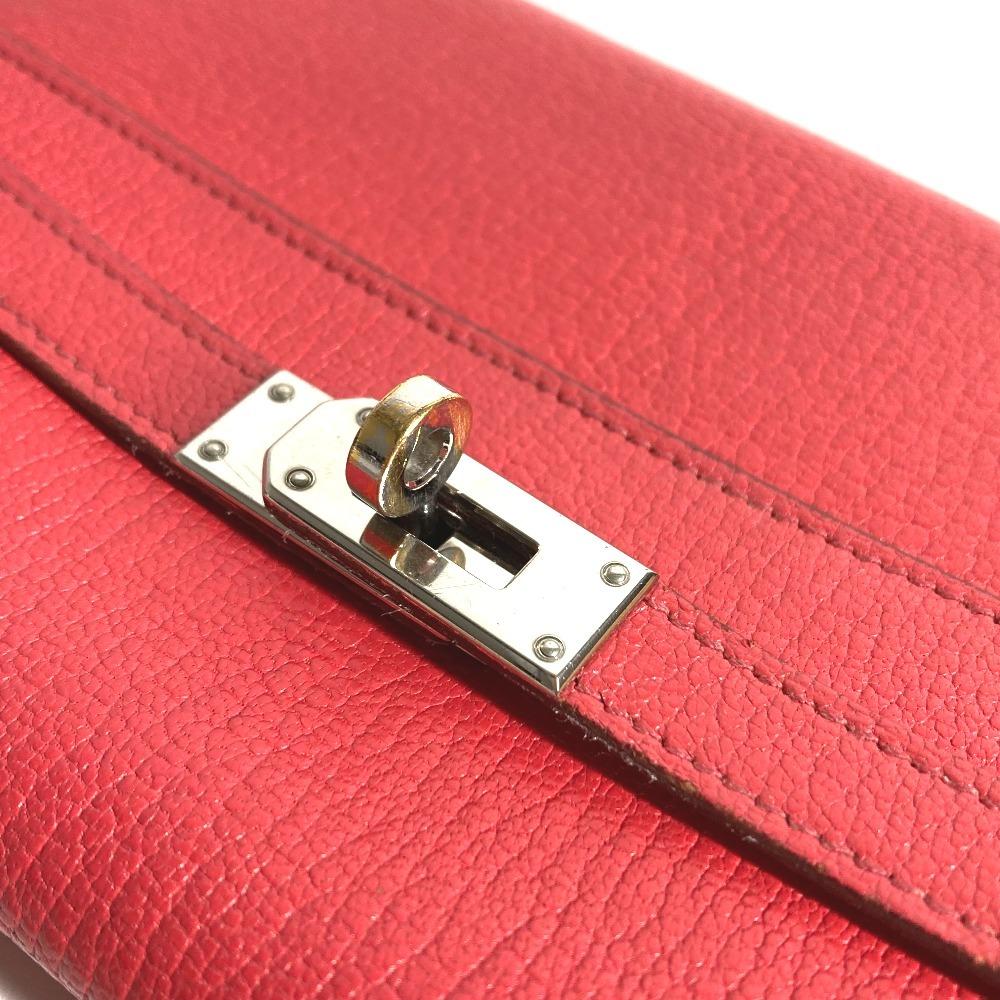 HERMES Kelly wallet Long wallet Long Wallet Chevre RedBased/SilverHardware