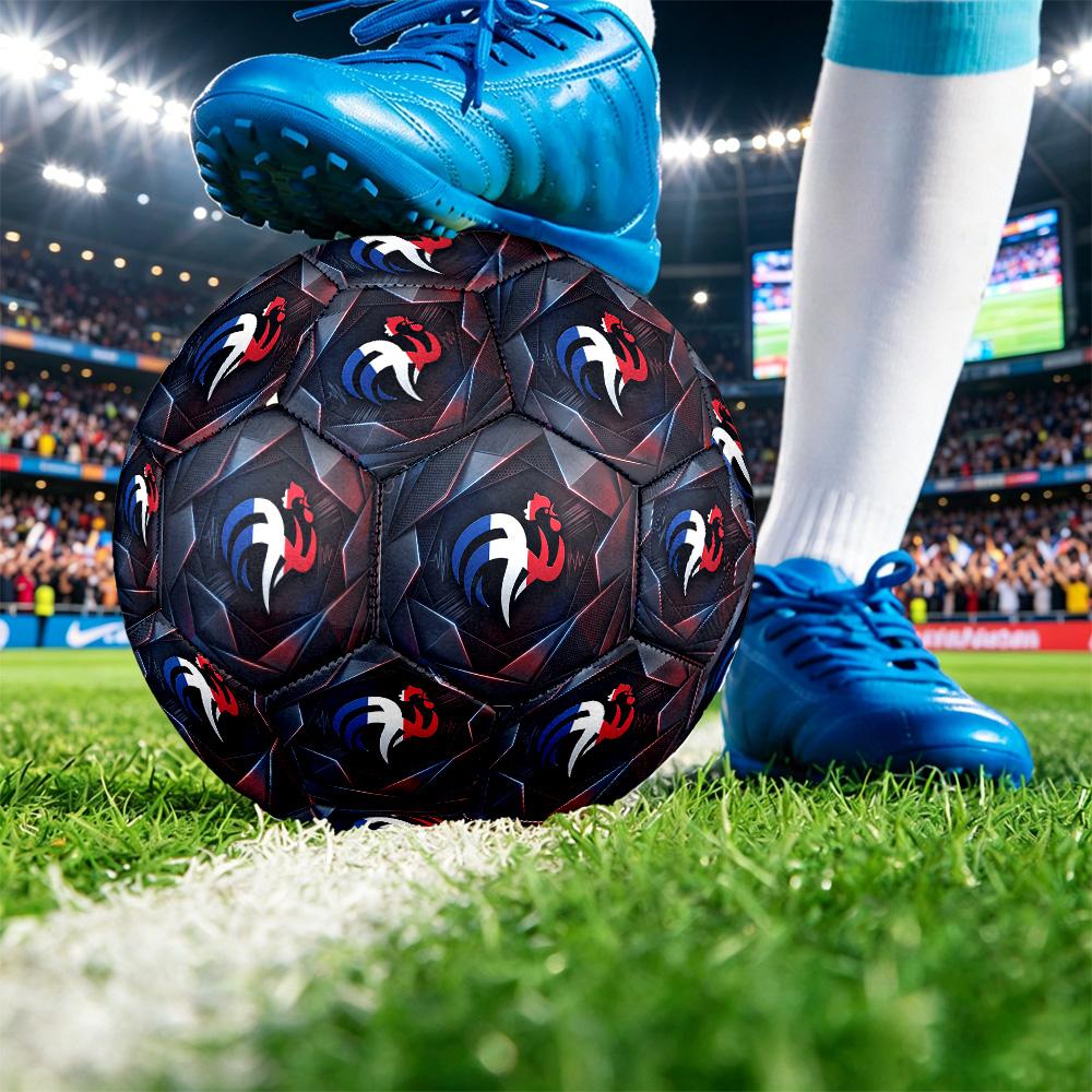 France Football Напечатанный Размер 5 Футбольный Мяч Износостойкий Стандартный Тренировочный Мяч для Взрослых Подарок для Фанатов для Матчей в Помещении и на Открытом Воздухе Спортивный