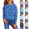 Children's Long Sleeve Tops Casual Print T Shirt Round Neck Pullover Blouse