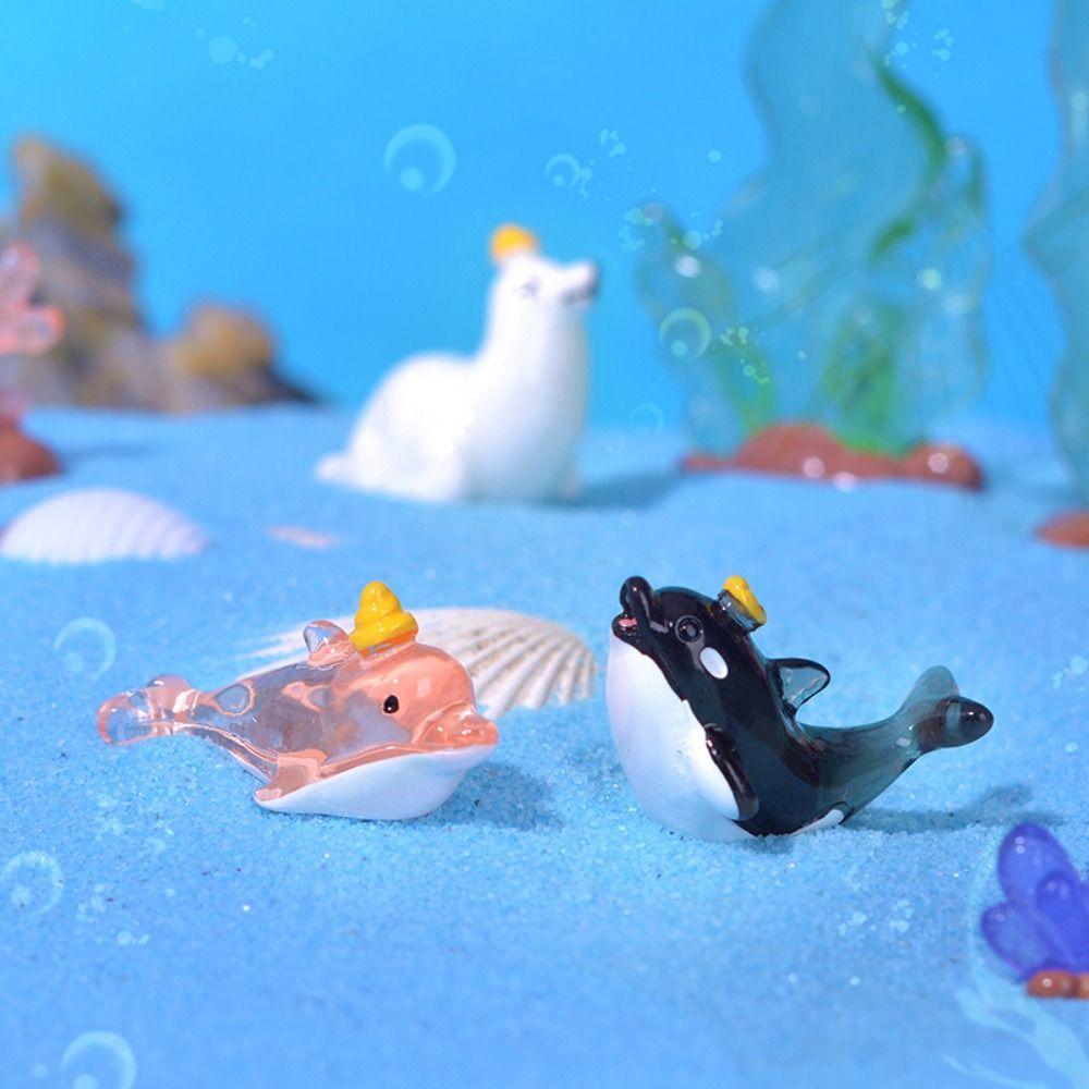 Фигурка кита из смолы, миниатюрные декоративные украшения для морских животных, декор для аквариума