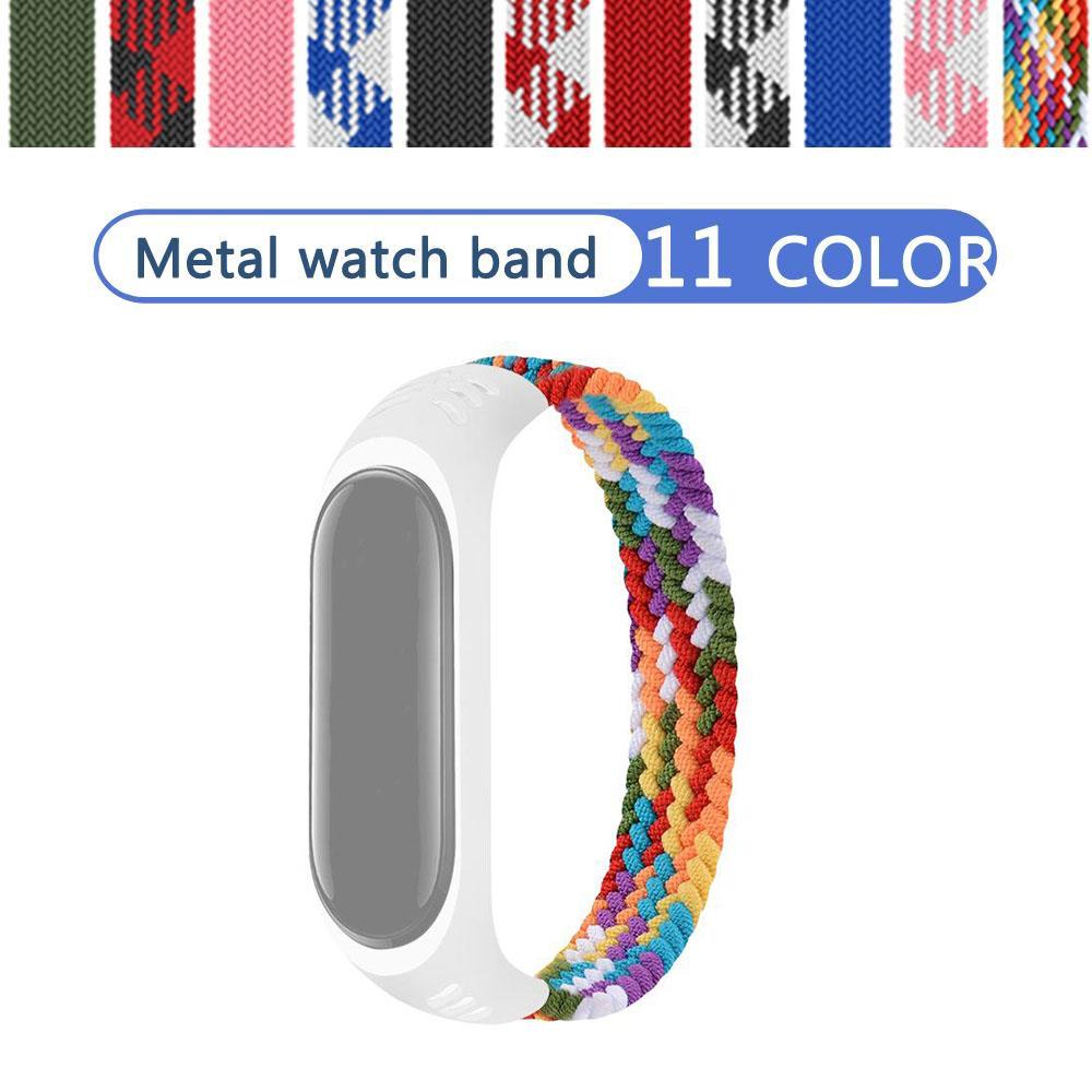 Тканый цветной силиконовый ремешок для браслета Mi Band 7 6 5 4, сменный ремешок для Mi Band 3
