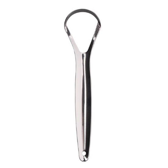 Stainless Steel Tongue Scraper Achieve Maximum Cleaning Anti-slip Handle Smooth Surface Semicircle Tongue Scraper