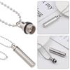 Gift Stainless Steel Perfume Vial Pendant Openable Cylindrical Tube Wishing Bottle Necklace