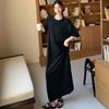 2025 Plus Size Dress Women Summer Vintage Dress Basic Long Loose Casual Dress Elegant