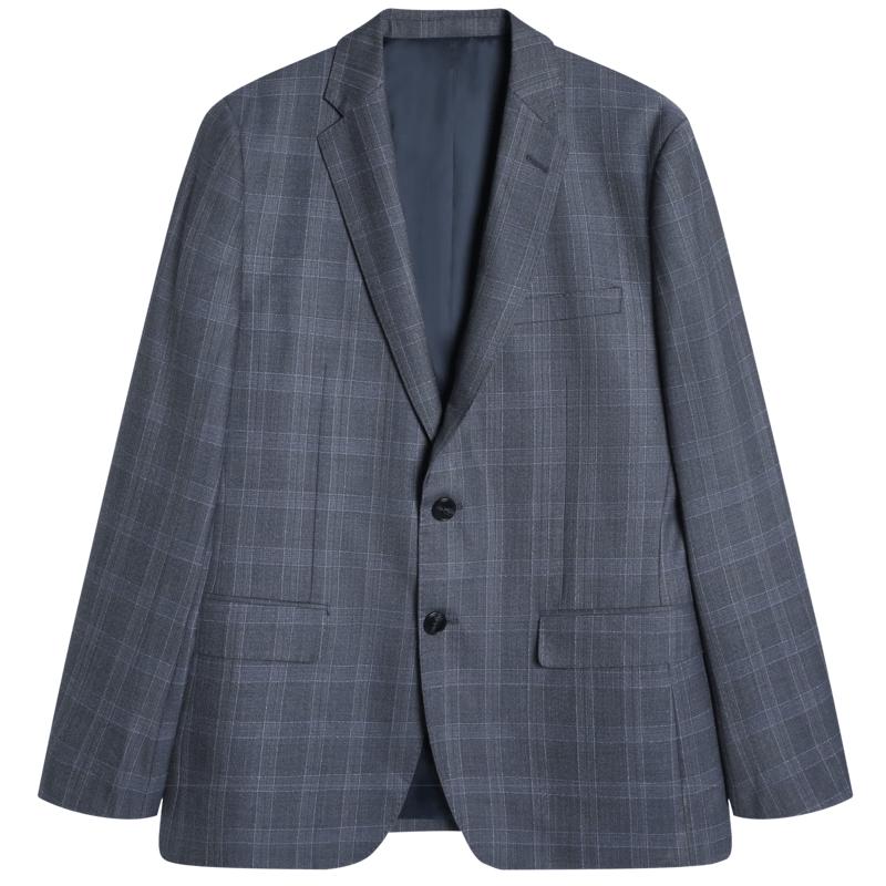 K-Boxing Men's Wool Blend Plaid Blazer