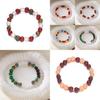 Geometric Agate Beaded Bracelet For Women Handmade Elastic Cord Jewelry For Travel Gift