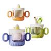 Baby Training Cup with Lid and Straw Free-flow Cup Transition Sippy Cup  Open Cup with Handles Spill-Proof