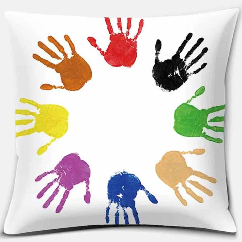 Радужный Принт Квадратная Наволочка Украшения Дома Чехол Для Дивана Автомобиля