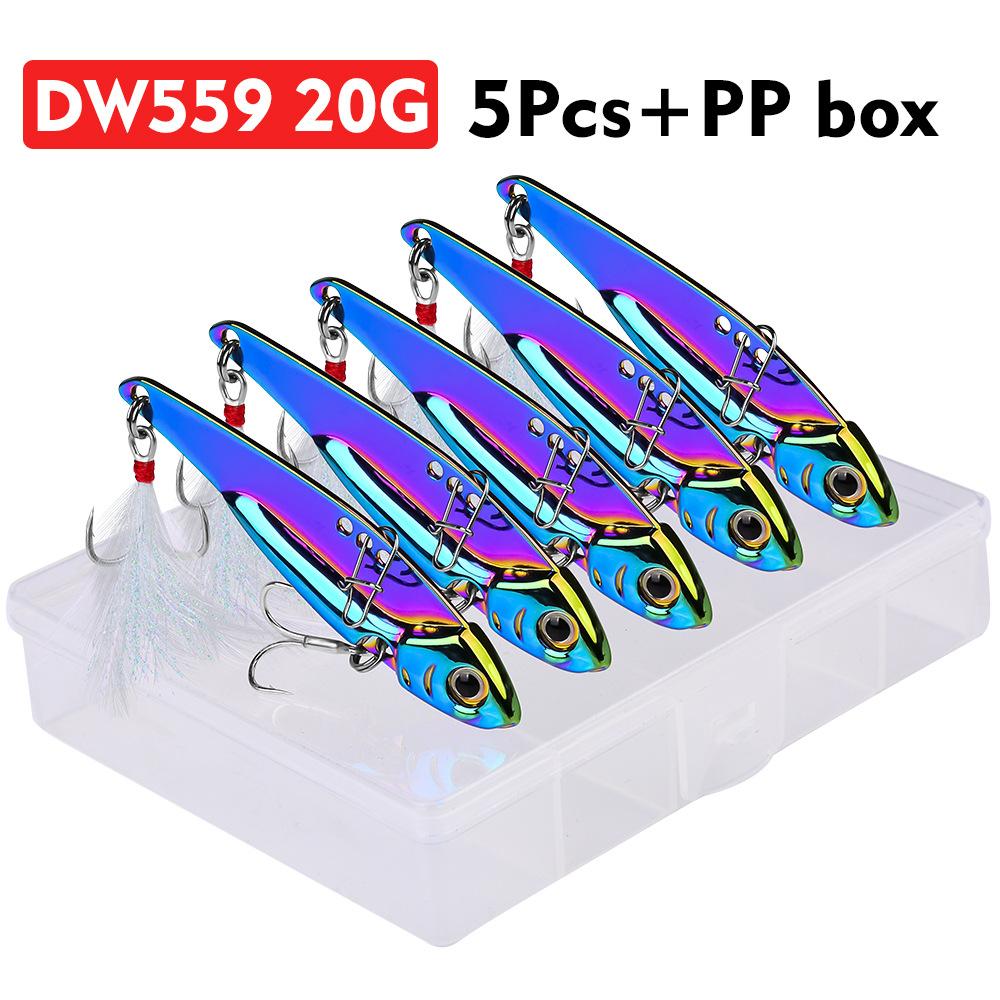 Приманка с цветными блестками, дальний заброс, полный плавающий слой, вибрация VIB, приманка с имитацией металла, зубы дракона, ложная приманка с набором полипропиленовых коробок