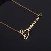 QIUHAN Personalized Women Jewelry Gift 14K Gold Pendant Dainty Birthstone Custom Name Necklace