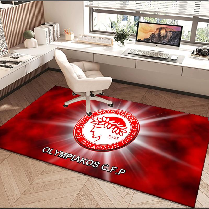 1PC rug Olympiacos Fc Team Crest Carpet, Chair Rug,Area Rug for Office Bedroom living rooms bedroom, Doormat decor Christmas fan gifts