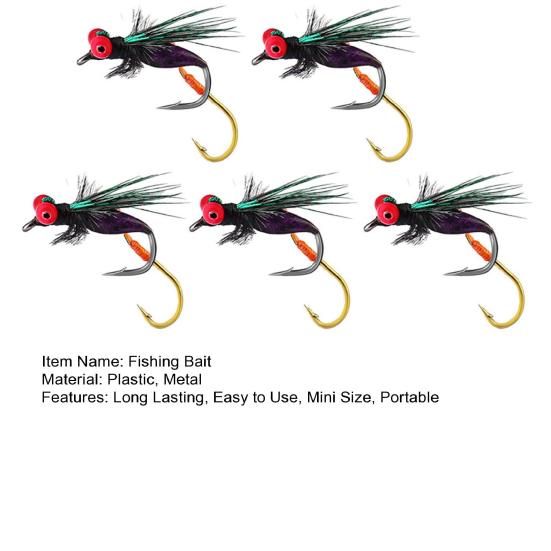 5 шт. Бионические рыболовные приманки с острым крючком, компактный дизайн, портативные, вращающиеся, для соленой и пресной воды, плавающие воблеры, приманки для нахлыстовой рыбалки