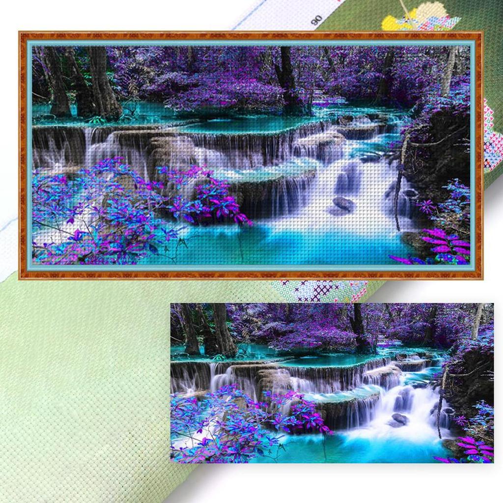 Landscape Cross Stitch Kits DIY  Cotton 11CT 3 Strands Printed Mosaic Cotton Embroidery Needlework Sets