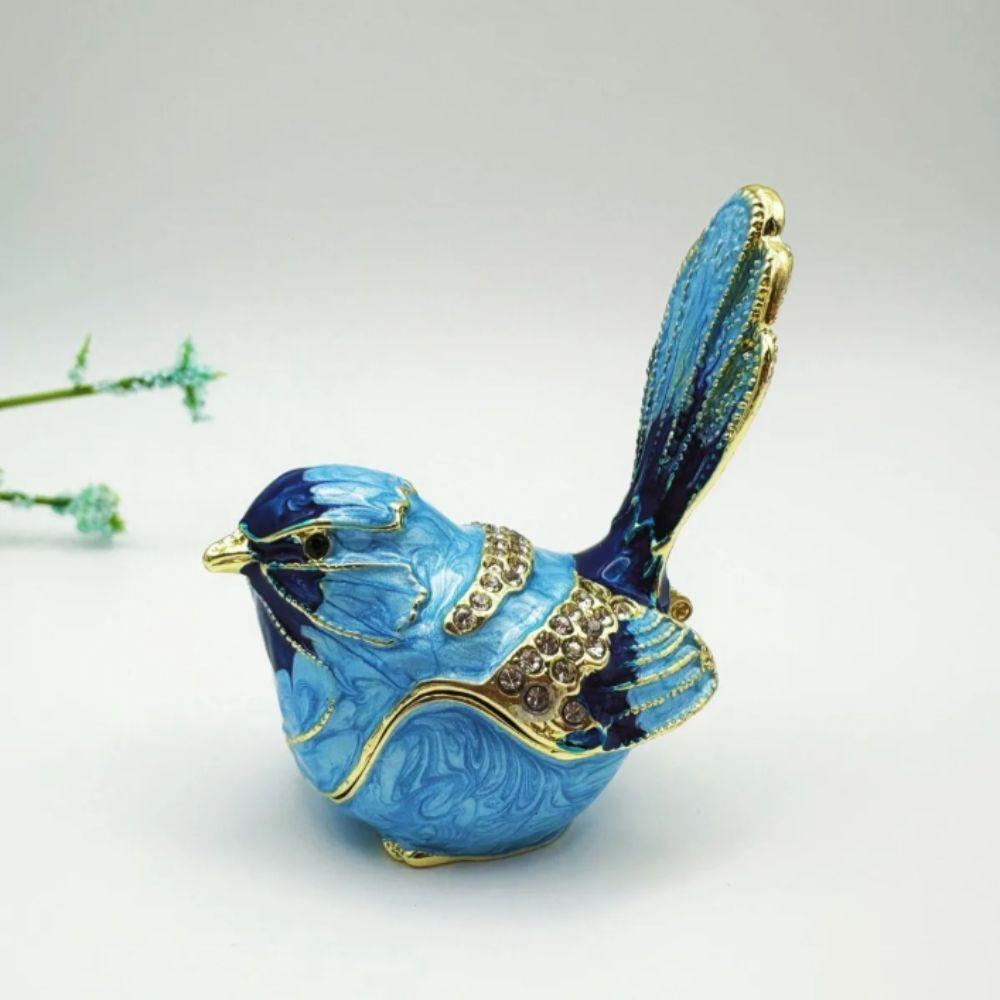 Mini Size Bird Trinket Box Metal Material Bionic Ornaments Metal Enamel Decoration Gift Giving