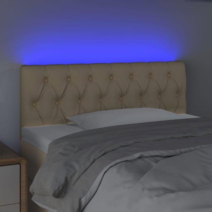 VidaXL LED Headboard Bedroom Furniture Single Bed Accessory Headboard Bed Frame Interior Cream 3121935