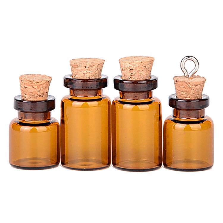 Brown Cork Mini Wish Bottle Pendant 13x18/13x24 for DIY Jewelry