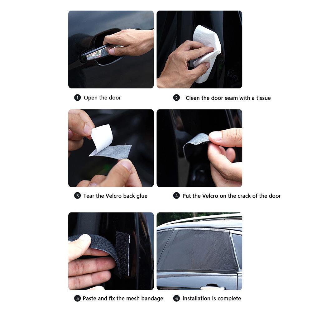 Универсальный солнцезащитный козырек для бокового окна автомобиля, передняя + задняя сетка, противомоскитный солнцезащитный козырек, двойной анти-УФ-автомобиль