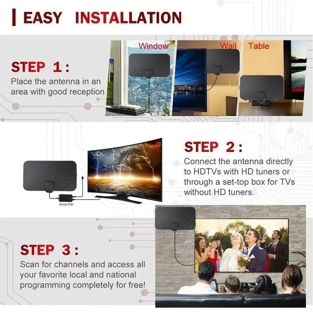 8K Внутренняя 3000 миль Цифровая HDTV антенна ТВ антенна с усилителем DVB T2 ISDBT Спутниковая антенна Приемник сигнала