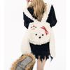 Women's Cartoon Plush Teddy Backpack - Cute Autumn/Winter Fashion School Bag in White