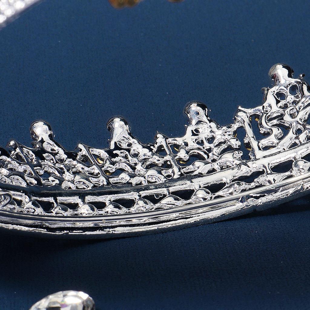 Свадебная корона Роскошная ретро-тиара на день рождения, свадьба, королевская свадебная корона, сплав, стразы, полная круглая корона