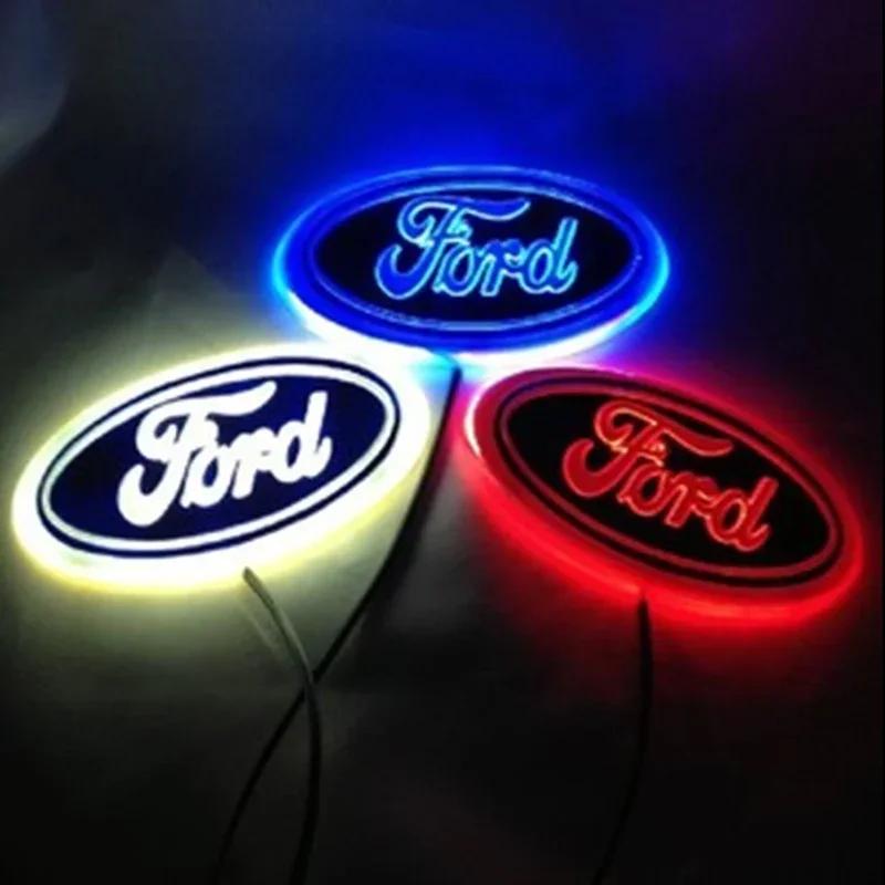 Car Sticker 2026 LED Light Logo Sticker for Ford Explorer F150 F250 Focus Mondeo Front Badge Tail Decals Car Styling Rear Emblem