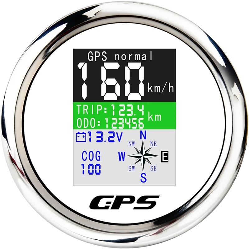 Универсальный цифровой GPS-спидометр-одометр 85 мм с GPS-антенной, TFT-экраном, водонепроницаемым вольтметром для лодки, автомобиля, мотоцикла 12 В