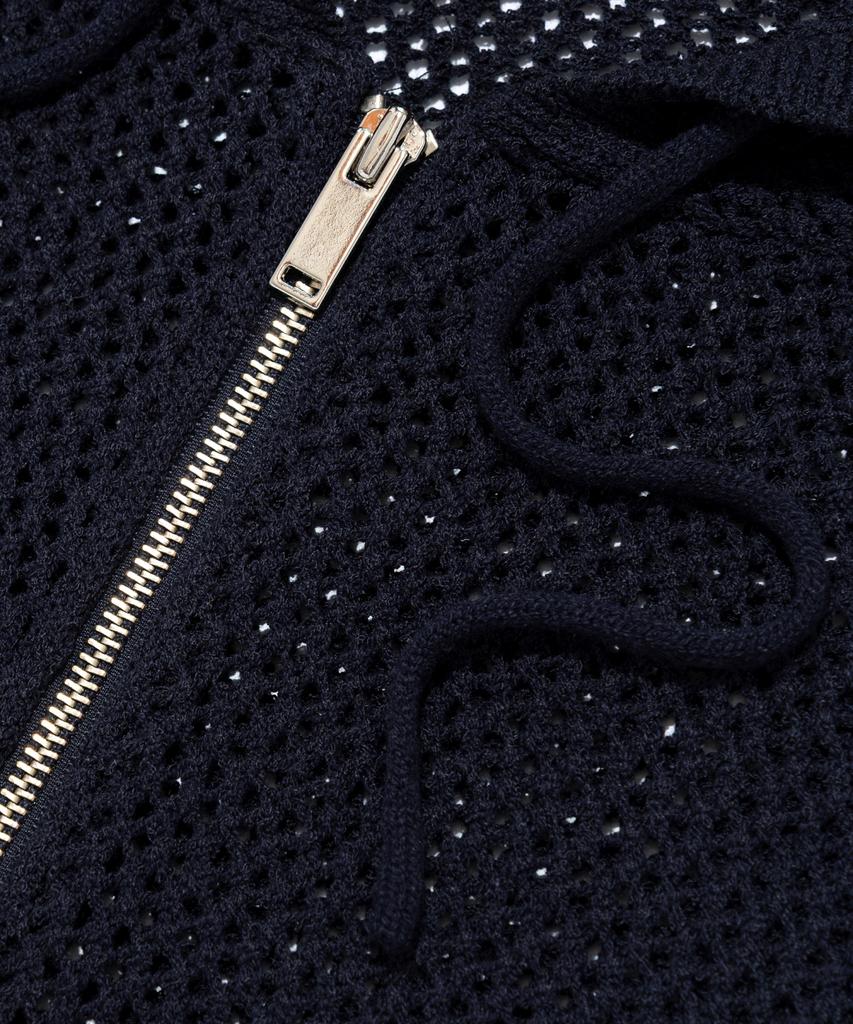 OTHERFITS Scaly Net Knit Zip-Up Hoodie (Navy)