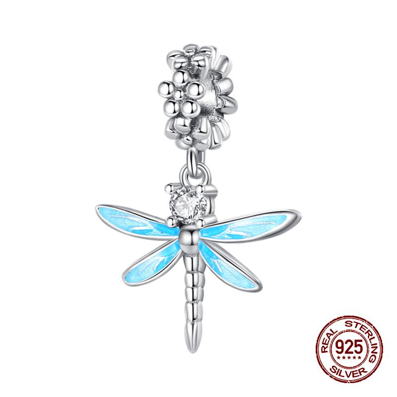 925 Sterling Silver Butterfly Tulip Iris Flower Charms Beads Fit 925 Original Bracelets Fine DIY Valentine Jewelry Gifts