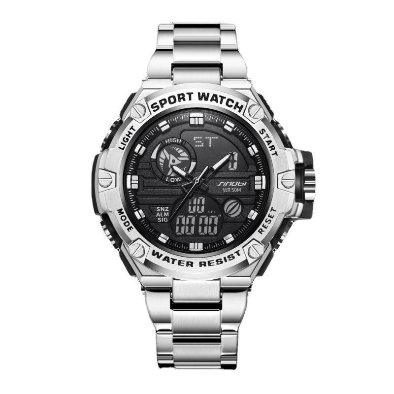Men'S Watch Trendy Man Cool Sports Multi-Function Watch Waterproof Luminous Watch Quartz Watch 9893