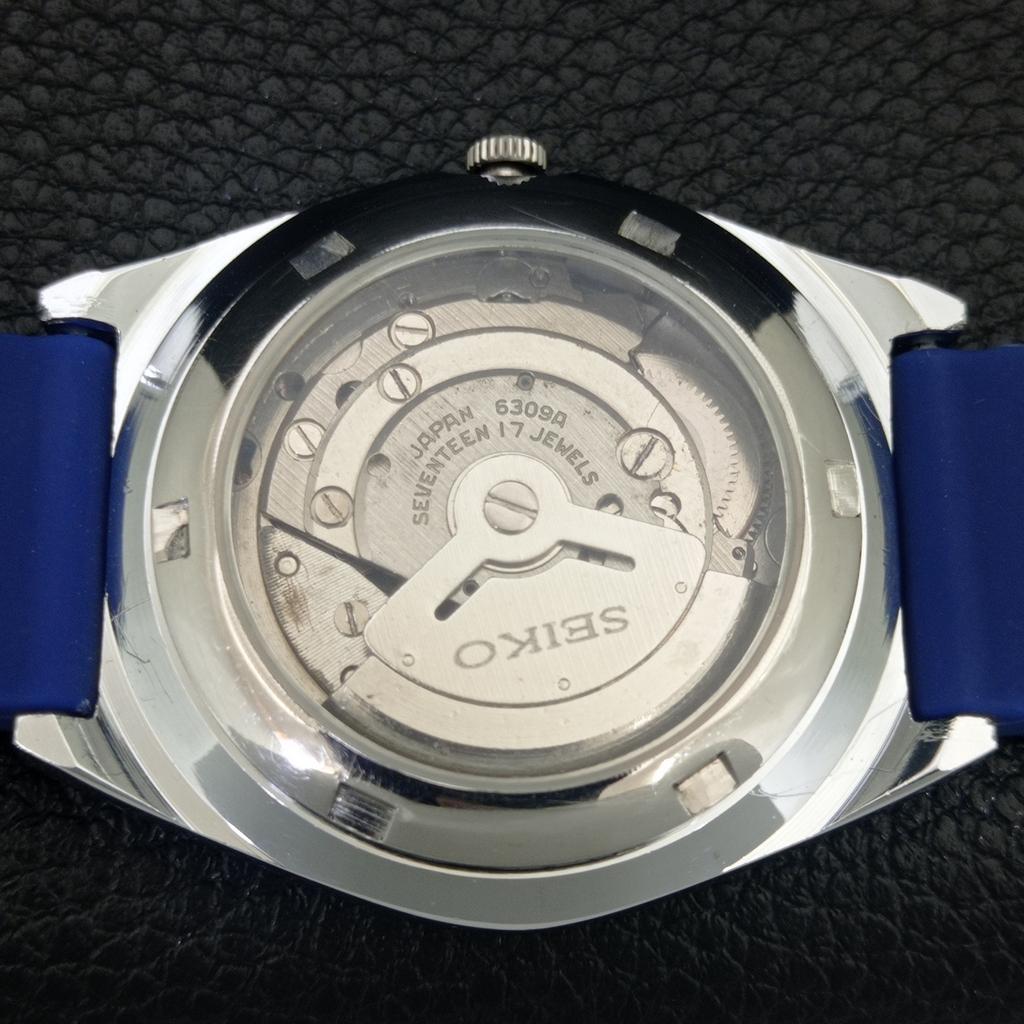 ВИНТАЖНЫЕ АВТОМАТИЧЕСКИЕ SEIKO 5 6309A ВОССТАНОВЛЕННЫЕ ЯПОНСКИЕ МУЖСКИЕ ЧАСЫ С СИНИМ ЦИФЕРБЛАТОМ a442587-1