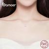 Bamoer Real 925 Sterling Silver Simple Shine Zircon Necklace for Women Jewelry Gift