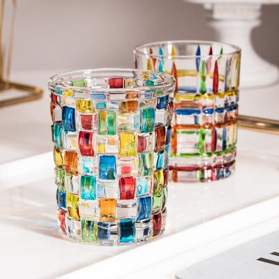 Красочные расписанные вручную стаканы для виски в готическом рок-стиле, бокалы для вина из ослепительного цветного натрий-кальциевого стекла