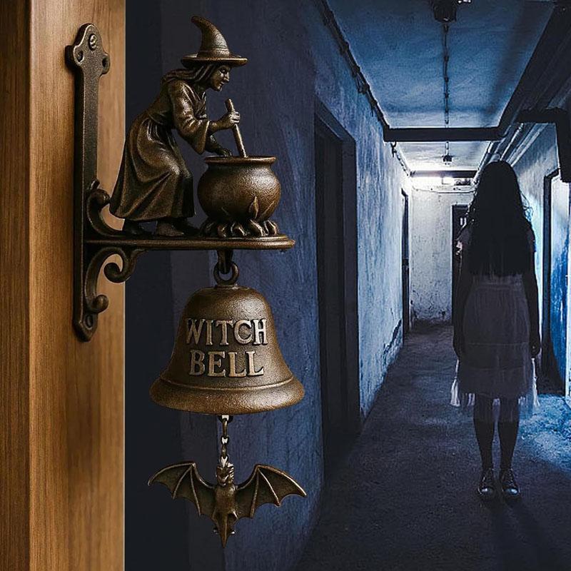 Винтажный дверной звонок ведьмы – Сплав Хэллоуин Защита Подвески на дверь Колокольчик с ведьмой