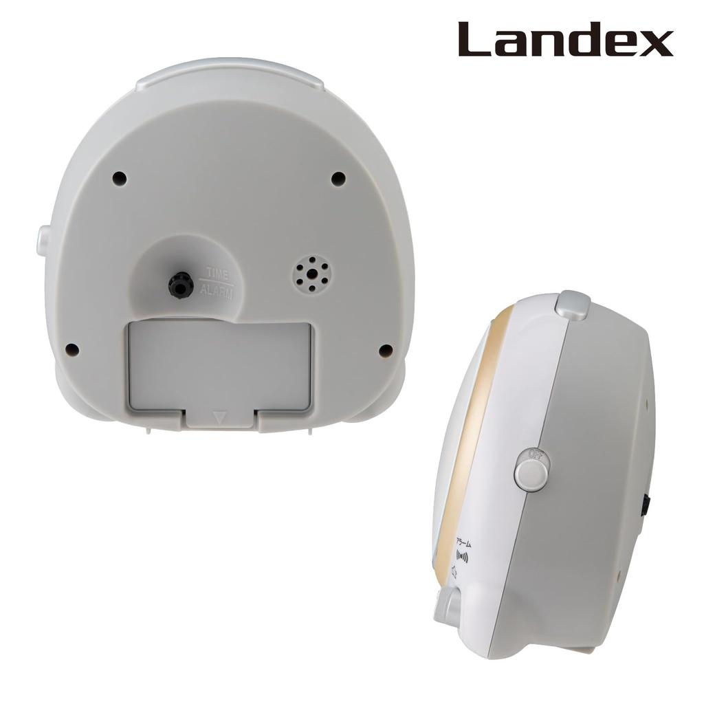 Landex Table Clock Alarm Clock Analog Constant Light Electronic Sound Alarm Volume Adjustment Continuous Second Hand Hoho Sangyo White Room Face