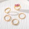 Сексуальное модное тонкое розовое кольцо с бриллиантом Love Ring, комплект из 5 шт., сто колец, женские ювелирные изделия, подарок
