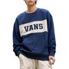 Vans Логотип Ретро Спорт Принт Цветные Блоки Буквы Пуловер Повседневный Толстовка Унисекс Толстовка Темно-Синий VN0002HRLKZ