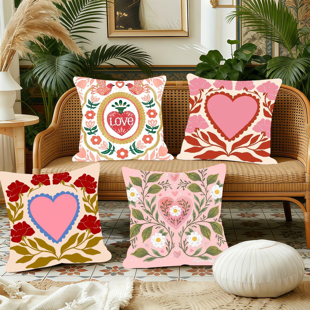 love flower fashion cushion cover Pillow Case Plush Fabric Soft Double Sided Print Sofa Cushion Cover Throw Pillow Covers