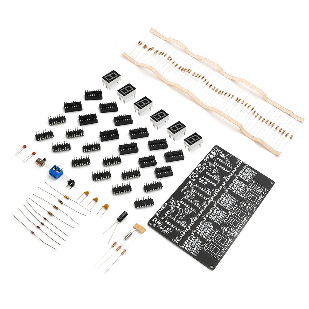 DC4.5V-5.5V 6-bit Digital Circuit Clock Kit with Case Electronic Clock Teaching and Practical Training Welding DIY Parts