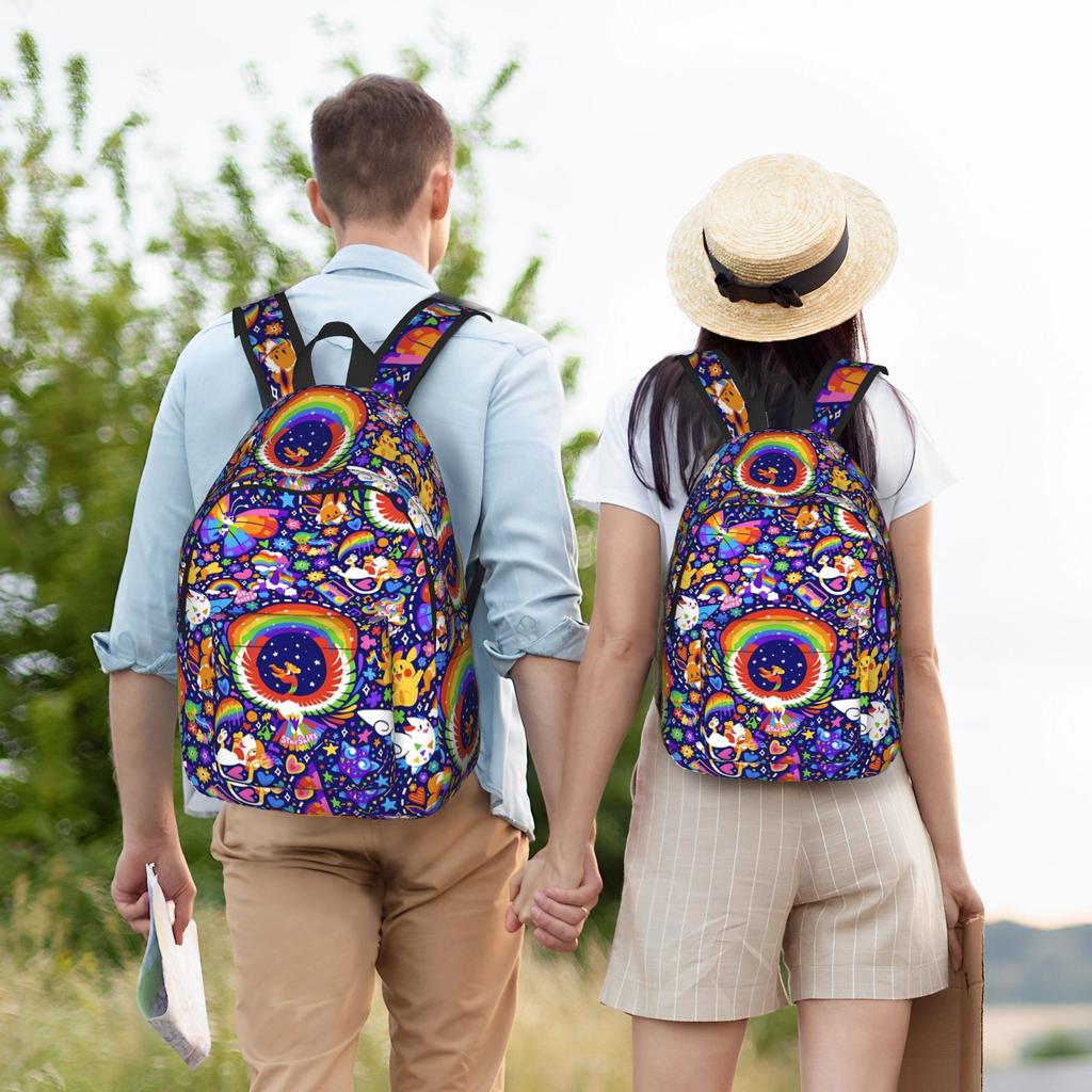 Модный мультяшный рюкзак на тему Покемонов Mochilas Однотонный Прочный офисный рюкзак через плечо
