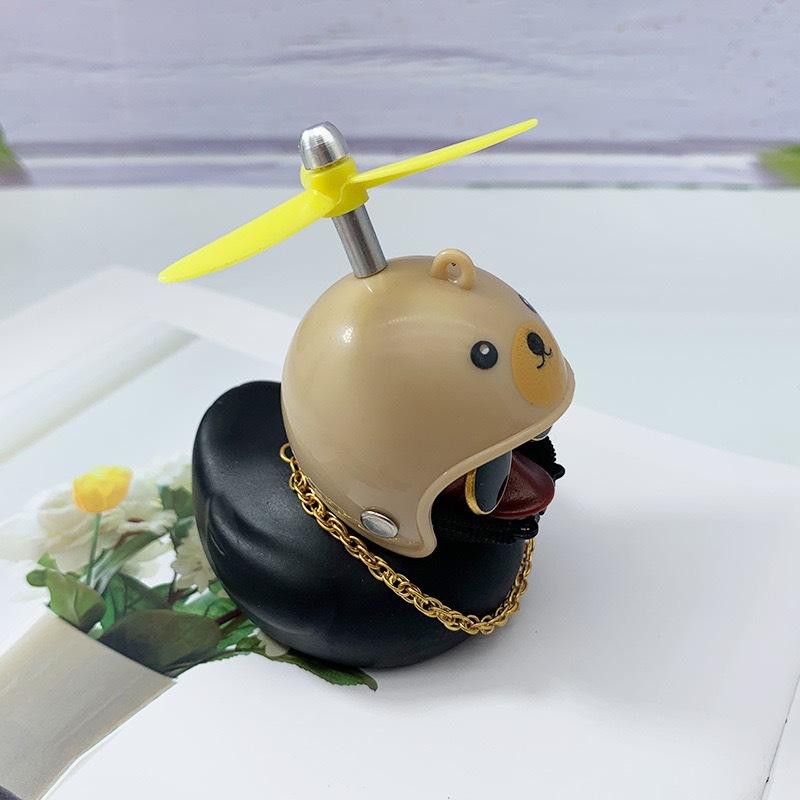 Маленькая желтая утка панда котенок велосипедный колокольчик резиновые милые аксессуары для велосипеда крутые очки воздушный винт украшение для шлема для автомобиля велосипед мотоцикл игрушка