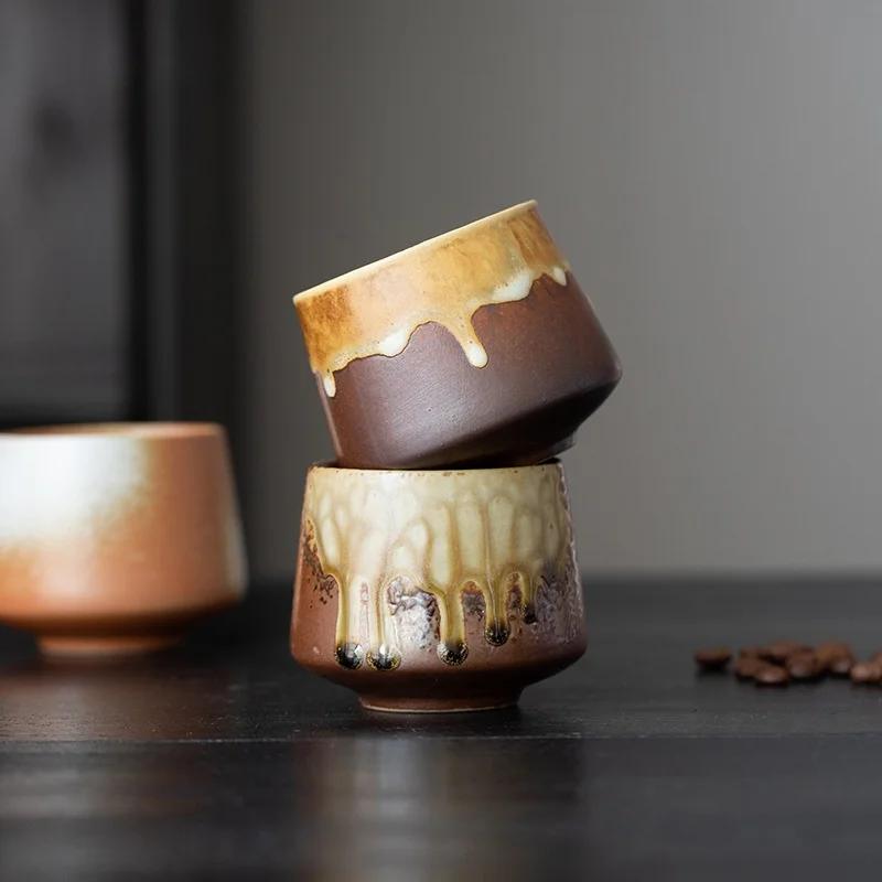 Керамическая чашка Винтажная грубая керамика Кофейная чашка Фарфоровая персональная одинарная керамика Чайные чашки Посуда для напитков Винная кружка Кружки для воды