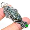 Natural Kambaba Jasper, Diopside Gemstone 925 Sterling Silver Pendant 2.76" z3V16