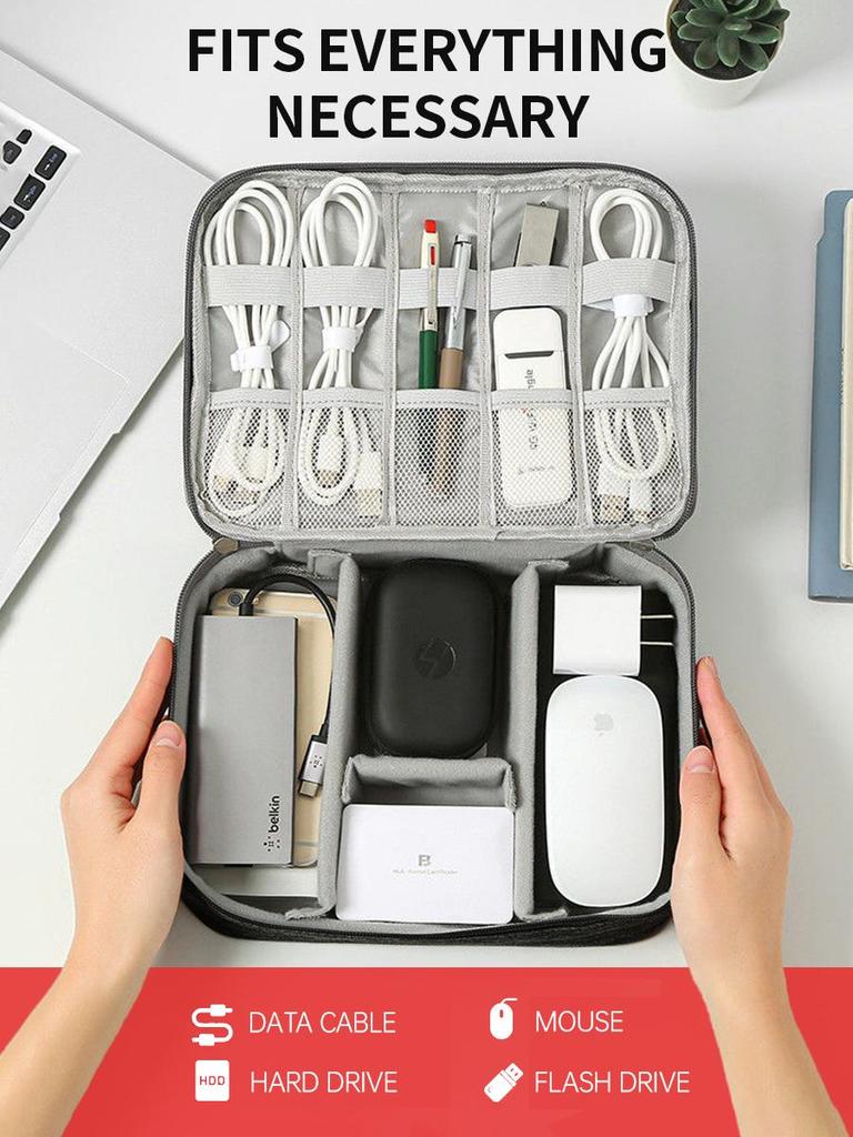 Цифровая сумка для хранения, многофункциональный водонепроницаемый органайзер для кабелей, сумка для наушников, сумка для макияжа с отделениями, портативная сумка, дорожная сумка большой вместимости