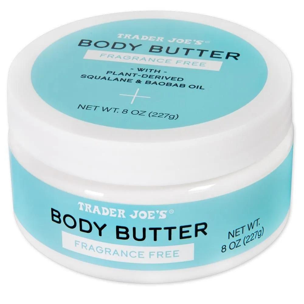 Trader Joe's Body Butter 227g 2-Pack Unscented Trader Joe's Body Butter Fragrance Free with Plant-Derived