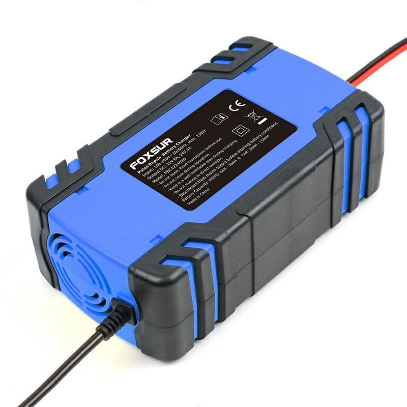 Em Prostownik Foxsur 12V&24V 8A Lcd