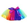 Милая детская юбка-пачка радужной расцветки для вечеринки, юбка из тюля для танцев для маленькой принцессы